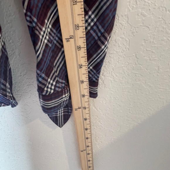Veronica Beard Isabel Reversed Plaid Long Sleeve Top Size 6 Mock Neck Buttoned - Picture 10 of 14